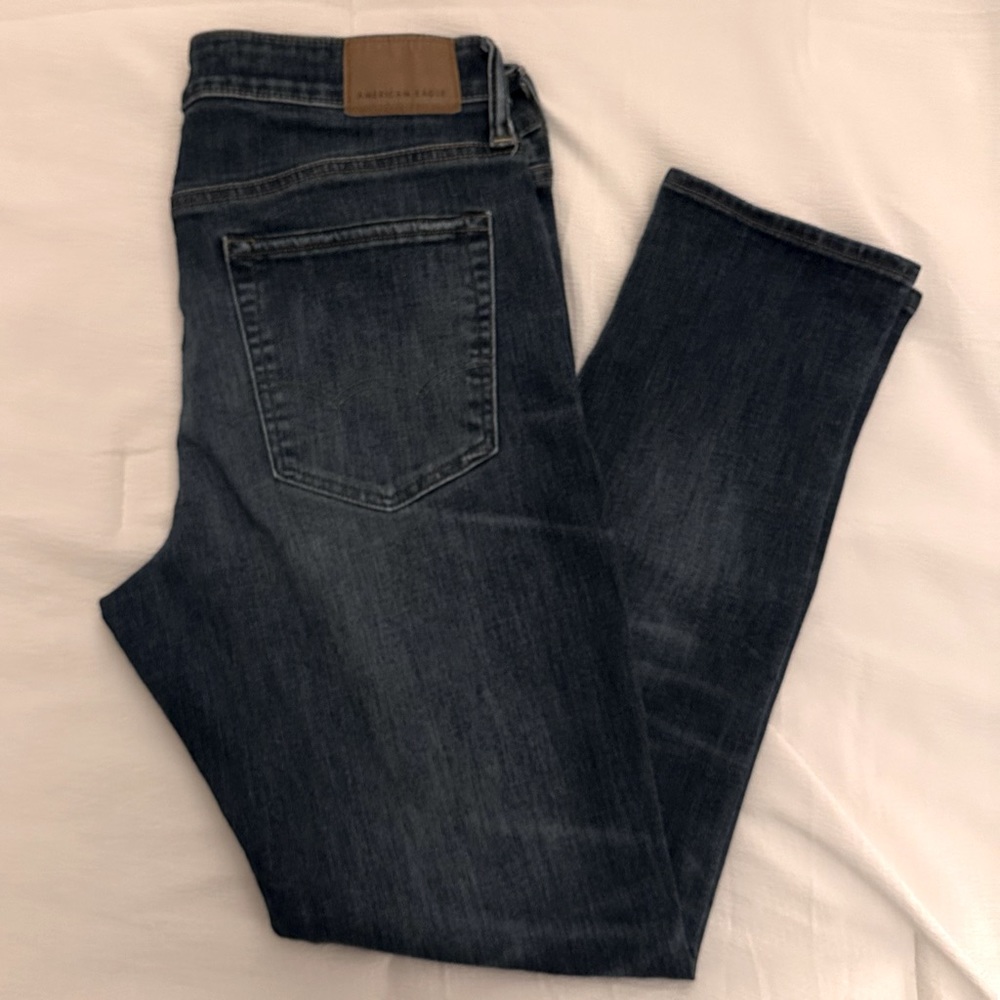 American eagle distressed blue denim jeans 34x32 airflex Athletic Skinny